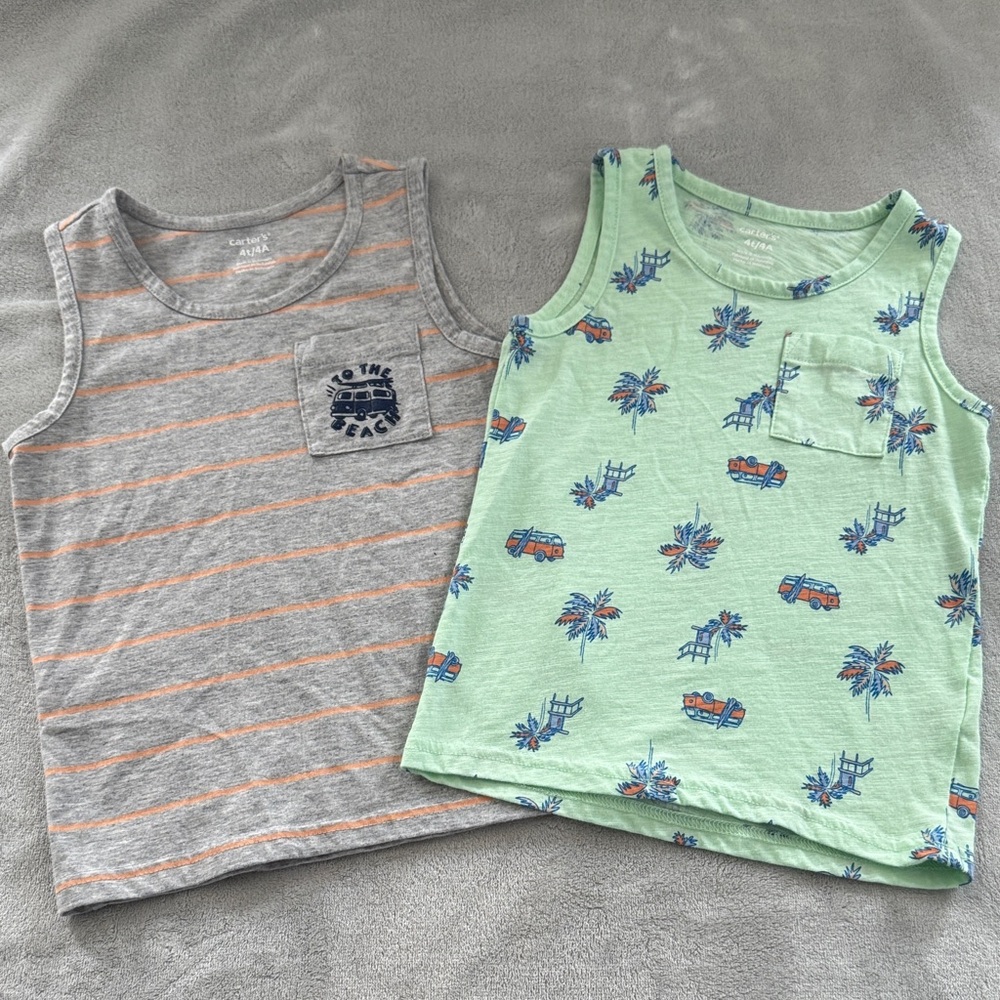 Carter’s‎ Kids Sleeveless Tank Tops Set - Gray and Green